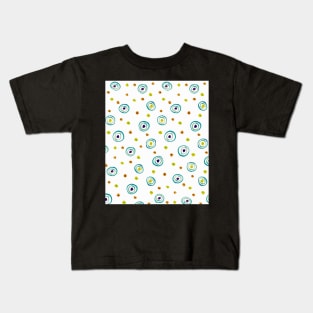 Blue Round Pattern Kids T-Shirt